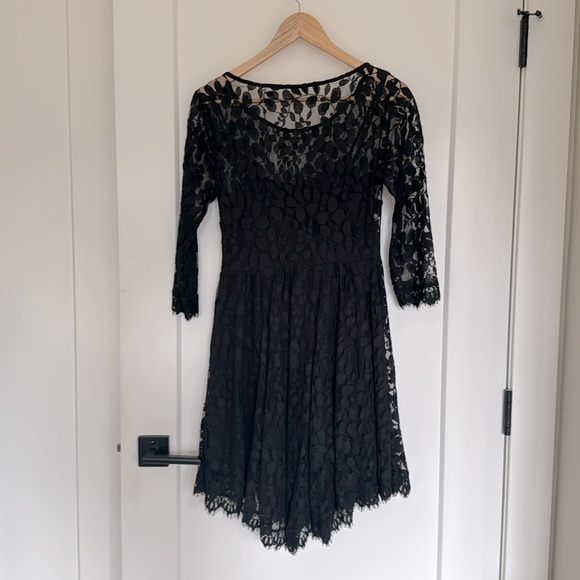 Free People Black Lace mini skater style dress - Picture 8 of 11